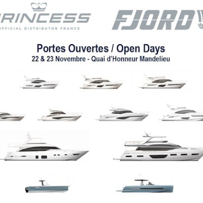 Portes Ouvertes PRINCESS Yachts France FJORD Côte d'Azur du 22 au 24 Novembre